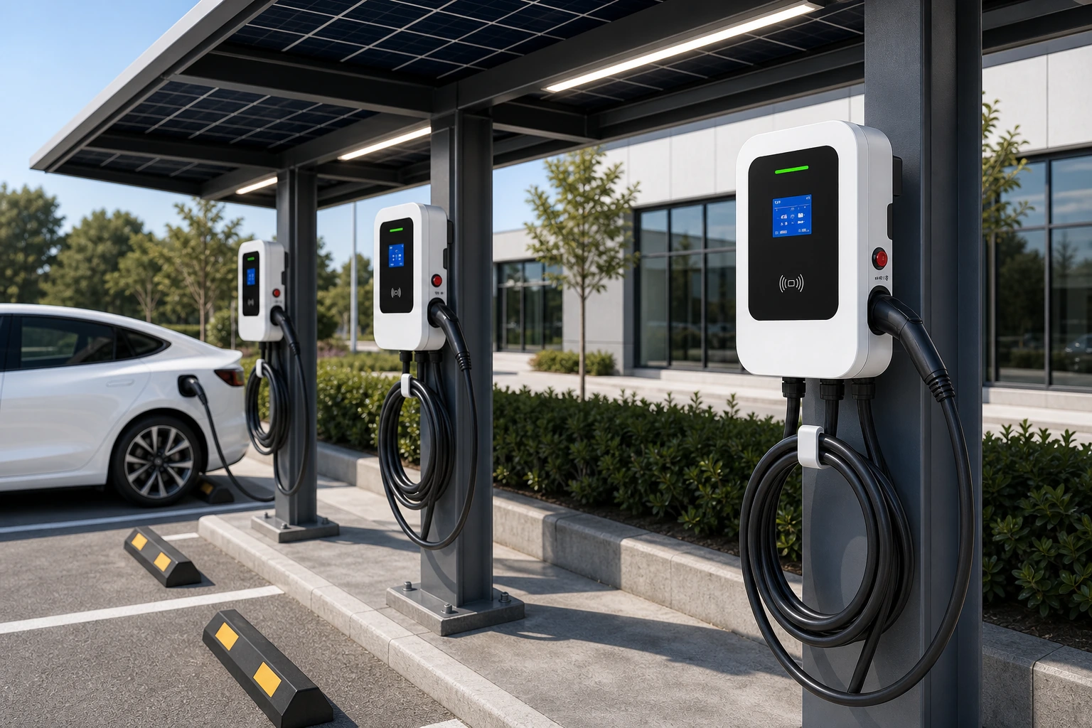 Public EV Charger with RFID & Payment Terminal view 3