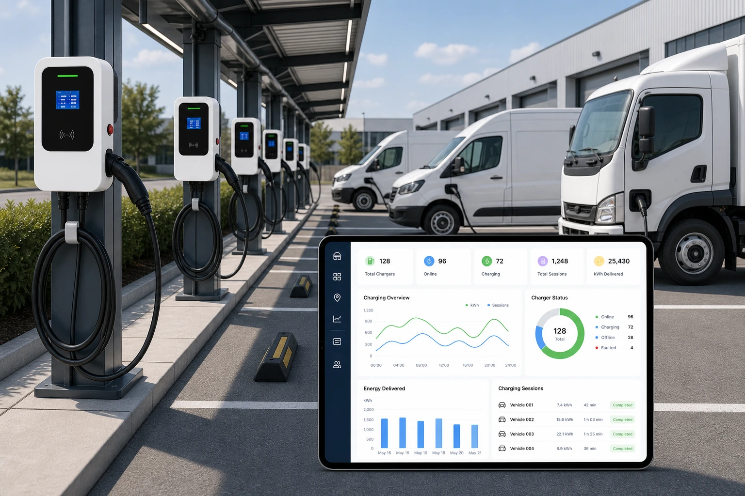 Carregadores OCPP conectados a uma plataforma CSMS